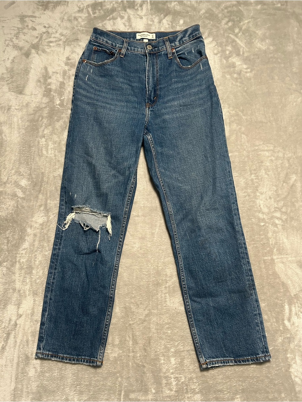 Abercrombie & Fitch Curve Love Ankle Straight Jeans Women’s 27 Distressed